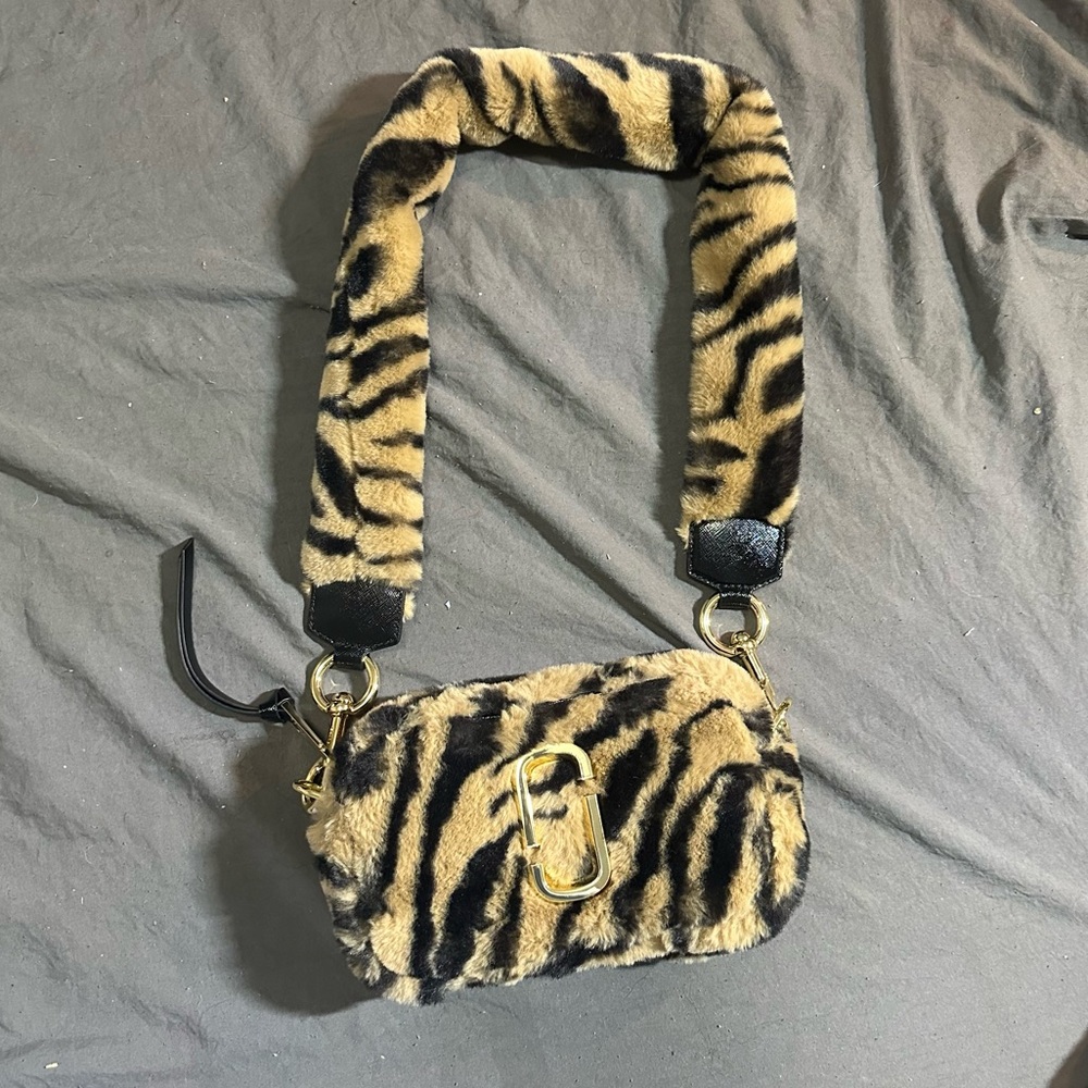 Marc Jacobs Camera Bag Faux Fur Animal Print Shoulder Bag